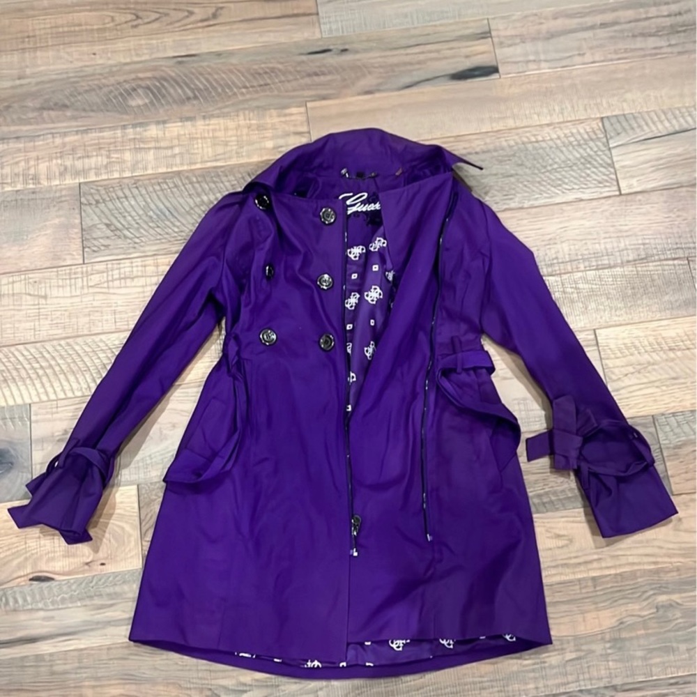 Purple rain jacket by Guess
